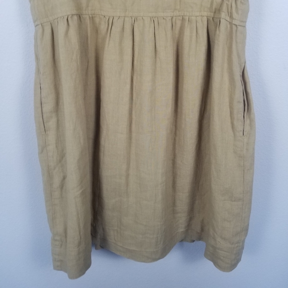 Bulle De Savon Tan Hemp Knee Length Bohemian Granola Minimalist Dress Size S/M - Picture 13 of 15